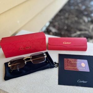 Purple Tint Diamond Cut Cartier Glasses
